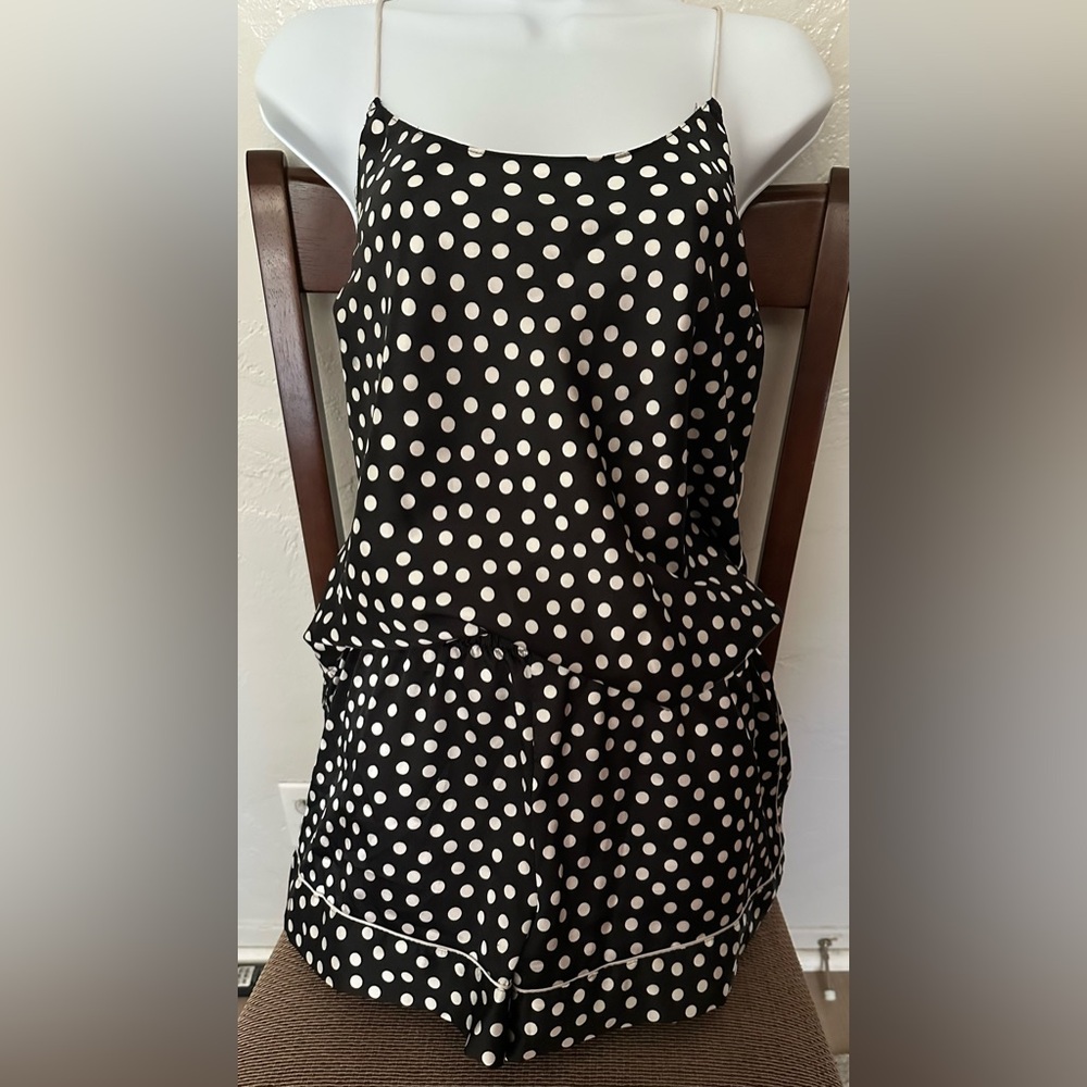 Victorias Secret Black and White Polka Pajama Set